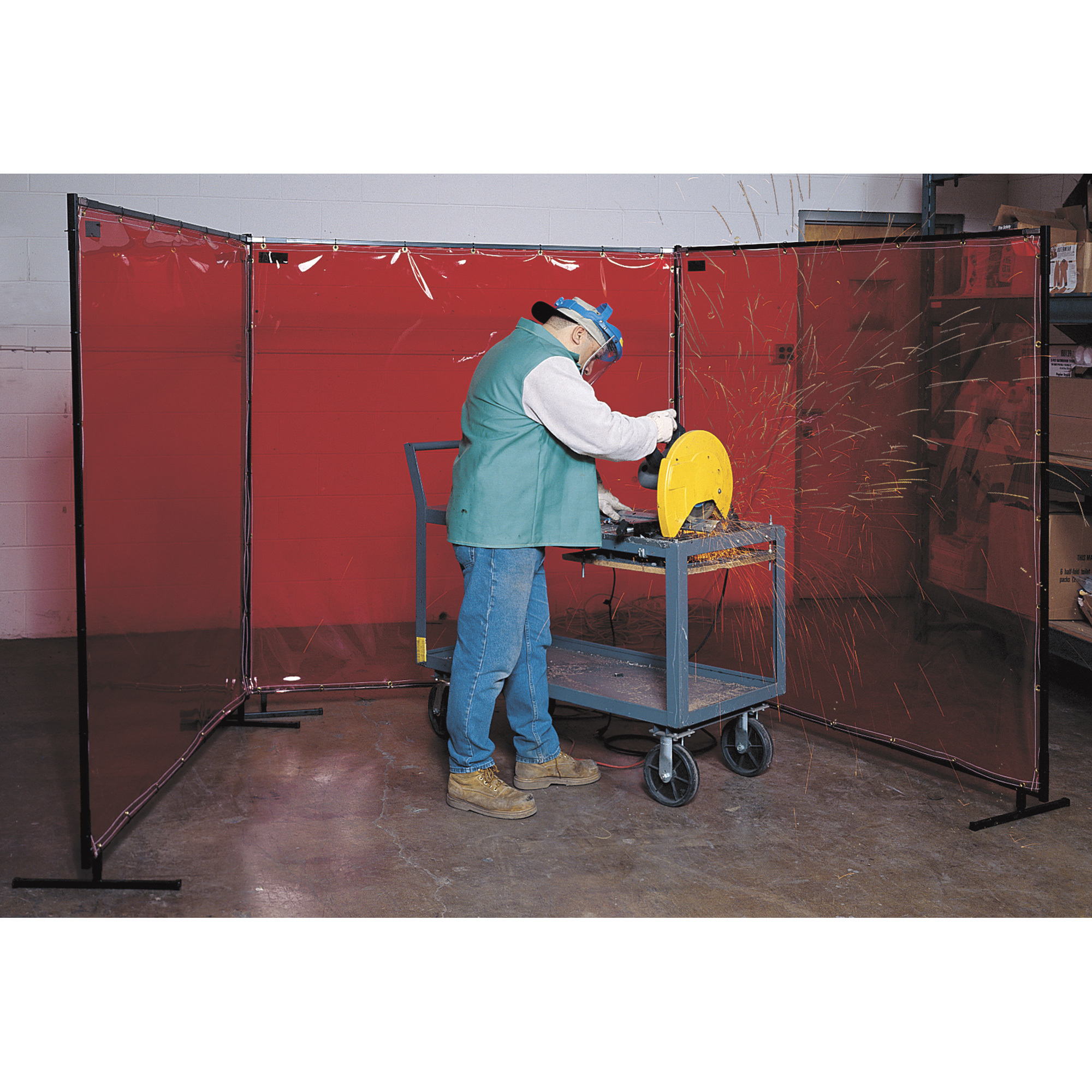 Steiner Protect-O-Screen Classic Welding Screen, Orange Transparent Vinyl, 6ft. x 8ft., Model# 53886